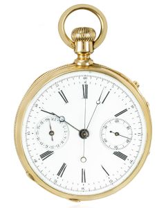 Patek Philippe. A Rare Gold Chronograph Date Pocket Watch C1868