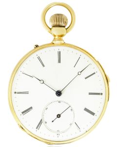 Le Roy & Fils. A Yellow Gold Keyless Lever Quarter Repeater C1880