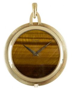 Piaget. A Gold Pendant Watch With Rare Tiger's Eye Stone Dial C1973